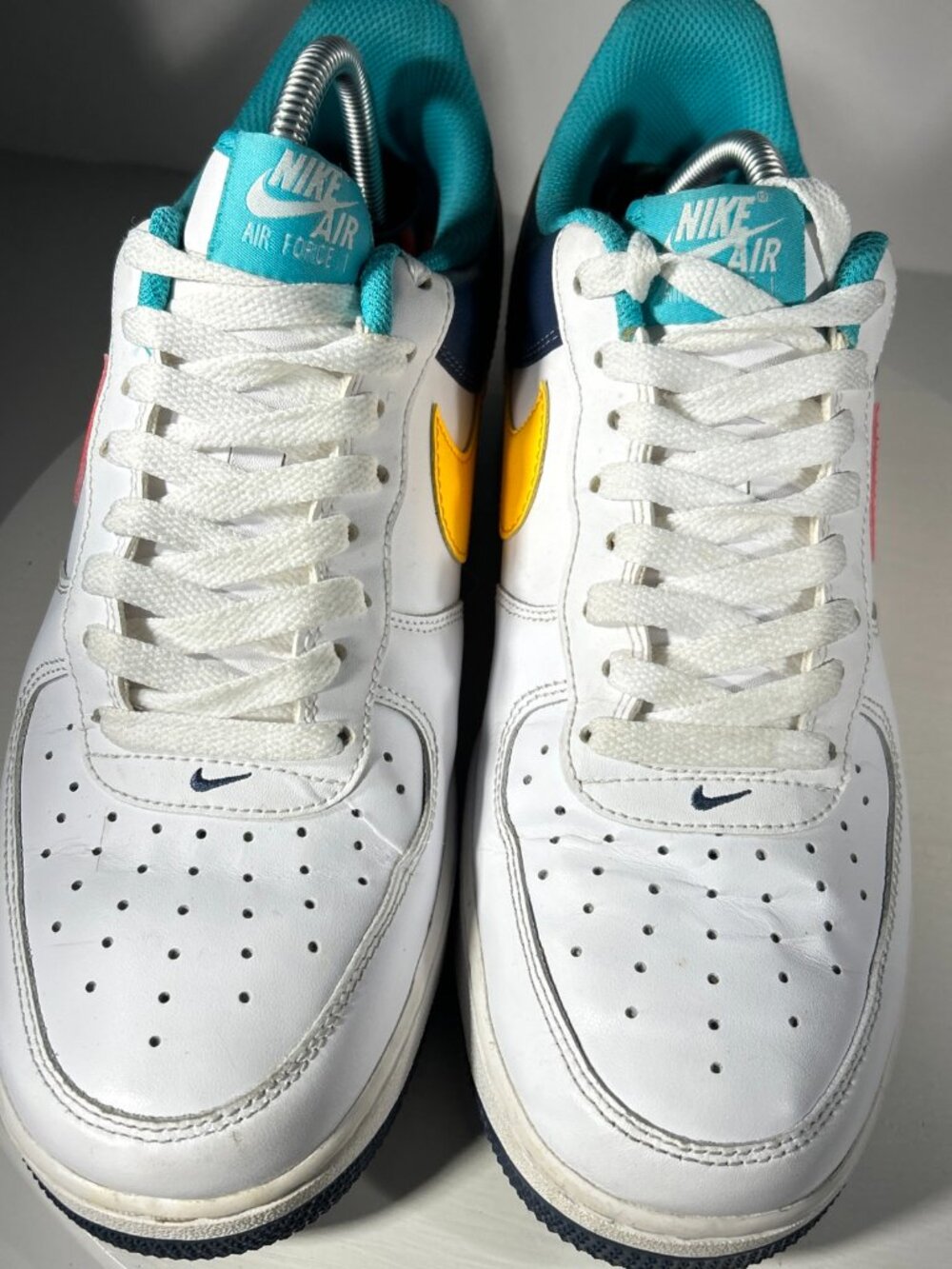 Nike Air Force 1 90s South Beach Mens Shoes Size 9.5 White Sneakers AF1 Thunder - Picture 2 of 12